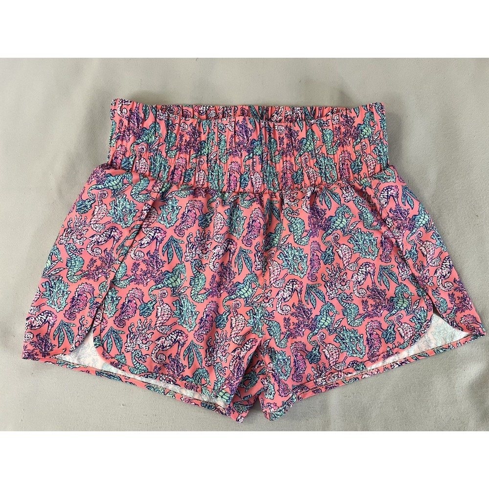 Simply‎ Southern Women's Large Lined Shorts Pink Seahorse Design High Waist